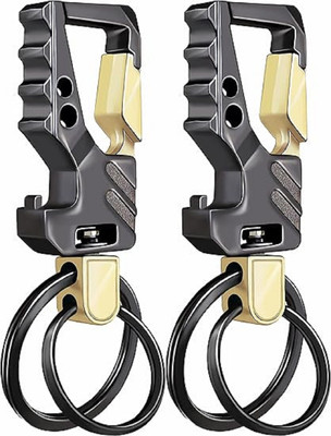 PUHUHP Pack of 2 Bottle Opener Auto Car Key Holder Tactical Carabiner Key Chain Clip Key Chain