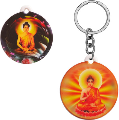 M Men Style Religious Lord Gautam Buddha Polymer Keychain SkeyP38 Key Chain