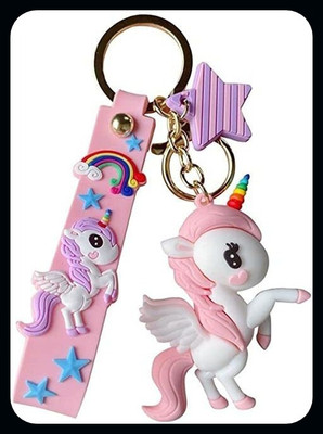 gtrp Keychain-keychain-3D Rainbow Soft PVC Unicorn Keychain Key Chain