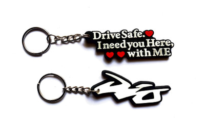 Meeko.com Keychain-Dio with Drive safe Rubber bike key chain 1D Key Chain