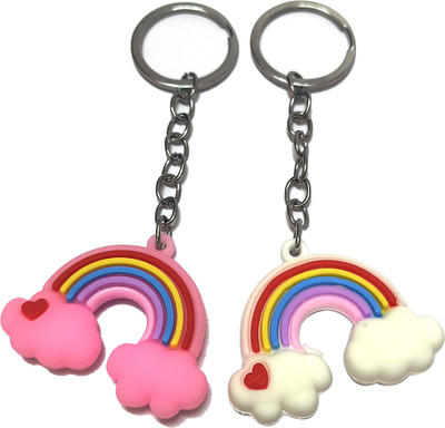 AYT Colorful Coulds Couple keycains for Car/Bike/House/Wallet Key Chain