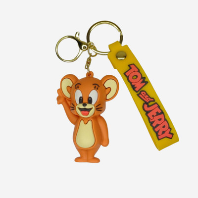 GVMart Jerry 3D Keychain | Cartoon Soft Rubber Key Ring for Kids, Bags & Gifts Key Chain