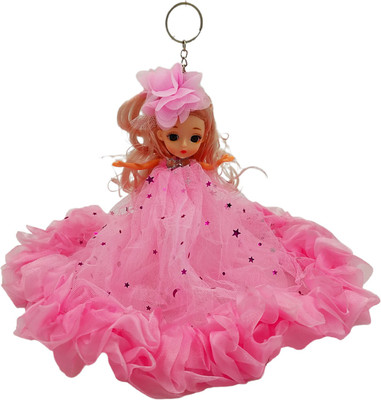 poksi Beautiful Doll with Blonde hairs, movable body and attached Keyring| Key Chain