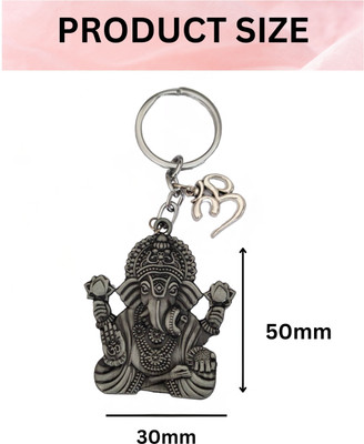 M Men Style Lord Ganesha Om Metal Key Ring – Keychain for CarBike & OfficeSkey616-597 Key Chain