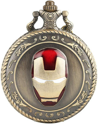 RV Mart Iron Man Pocket Watch Superhero Metal Keychain Key Chain Car Bikes Key Ring Key Chain