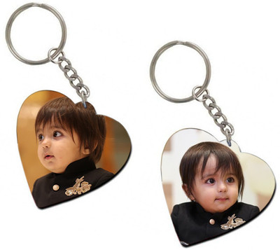 THE HATKE STORE Premium Custom Kids Photo Keychain Heart Shape For Birthday Love P1 Key Chain
