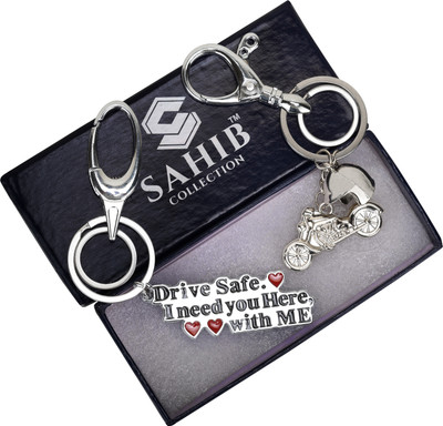 Sahib Collection Bike Helmet P Hook & Drive Safe B Hook Keychain (Pack-2) Key Chain