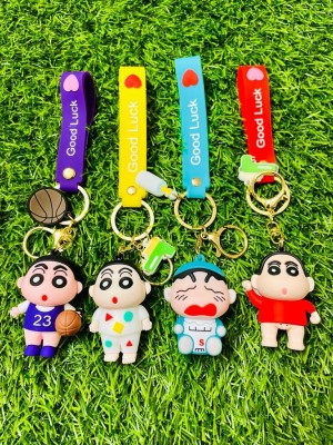 Next Gen Keychains Cartoon Famous Shinchan four pc 3D Pvc combo set keychain Key Chain