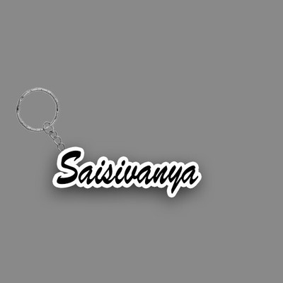 SY Gifts SYG Saisivanya Name Keychain White And Black Key Chain