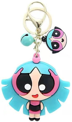 BBG NEW_Cartoon Power Puff girl 3D keyring keychain with hook for boys & Girls Key Chain