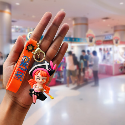 Bhvya Creations Nami 3D Keychain | One Piece Rubber Keyring with Band Key Chain