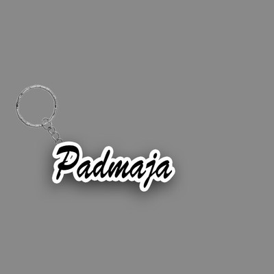 SY Gifts SYG Padmaja Name Keychain White And Black Key Chain