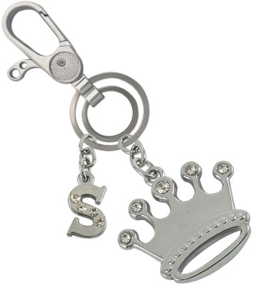 SHOKY LOOKS Beautiful Diamond Princess Crown With S Letter Locking Lock Key Chain