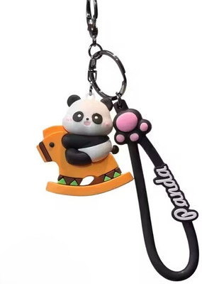 SELLINGBEE Funny Panda Keychain Cute Cartoon Rotary Spinner Stress Relief Toy for Kids Key Chain