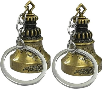 Nihshiv Hub Guardian Bell KeyChain For Car Bike, Bags, Backpacks | Temple Bell Keyring | Key Chain