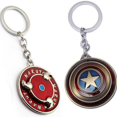 Jainsburys Combo of Naruto spinning rotating & Captain America Rotating keychain Key Chain