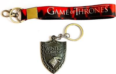 ShopTop Silver Stark Game of Thrones Winter is Coming Shield with Red Blood Games Key Chain