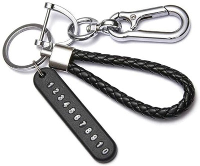Vidhmahi Keychain Anti-Lost Metal Key-chain with Number Card | Braided Rope Key Chain