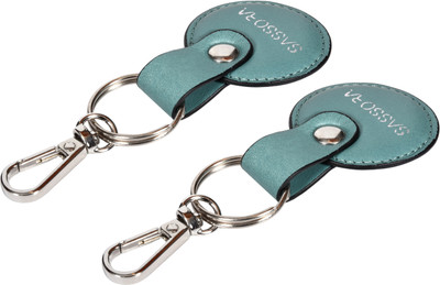Sassora Genuine Leather Round Shape Key Holder Gift Set - Pack Of 2 Key Chain