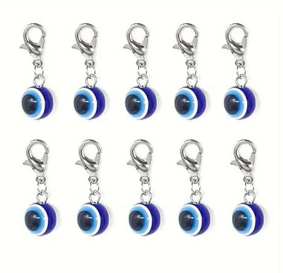 Kumar Handicraft Evil Eye Keychain Amulet Lucky Key Chain Ring Bag, Backpack, Charm Gift 10 pcs Key Chain