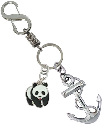 SHOKY LOOKS Attractive Design Anchor With Walking Panda Unique Locking Lock Key Chain