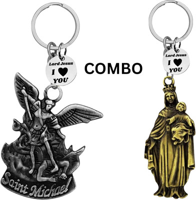M Men Style Double-Sided Saint Michael Keychain – Mother Merry Key Ring Medal Com649-654 Key Chain