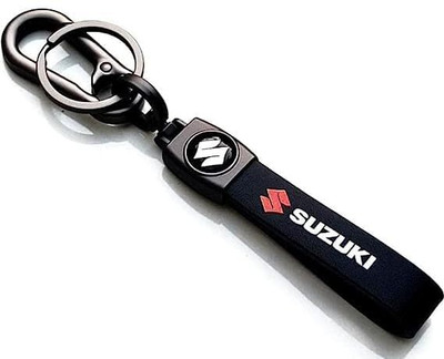 Altrona Suzzukki Logo Leather Bike & Scooty Keychain|Premium Metal Hook & Stylish Design Key Chain