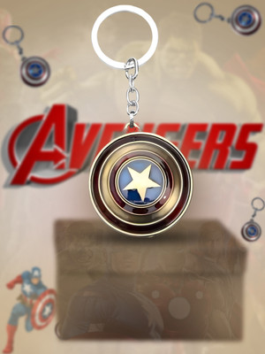 Rev Captain America Rotating Shield Design (Spinning keychain) Key Chain
