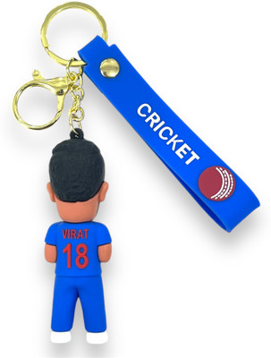 Augen Premium 3D Silicone Virat Kohli Keychain For Car & Bike Gifting Key Ring Key Chain