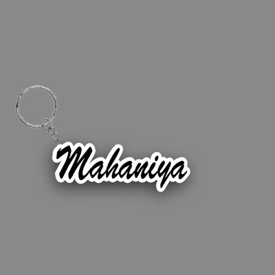 SY Gifts SYG Mahaniya Name Keychain White And Black Key Chain
