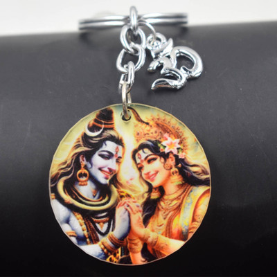 AFH Mata Parwati Adinath Mahadev Om Charm Religious Keychain for Men and Women Key Chain