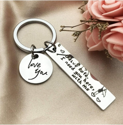 Myurawells Drive Safe Keychain I Love You I Need You Here with Me Keychain Gifts Key Chain