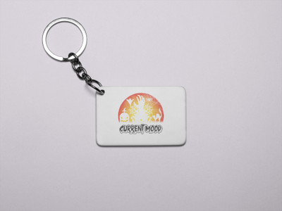 DOGAR ESSENTIALS Current Mood Black And White Text-Printed acrylic Keychain(Pack Of 2) Key Chain