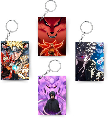 adrailstore Premium (Pack of 4) Naruto Printed Keychain | Acrylic Keychain Key Chain