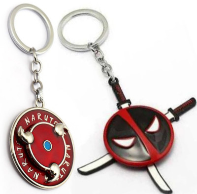 Jainsburys Combo of Naruto spinning rotating keychain & Deadpool Sword Rotating keychain Key Chain