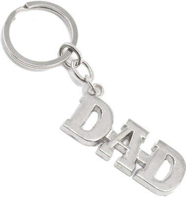 Meeko.com Keychain-DAD High Quality Metal Silver Words Key Chain for Gifting Key Chain