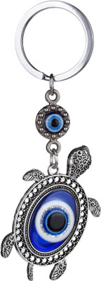 KRITILIFE Evil Eye Keychain with Antique Turtle Design | Nazar Protection Key Chain