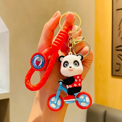 GT Gala Time Cute Red Panda 3D Silicone Keychain for bike Bag Charm for Girls & Boys Gifting Key Chain