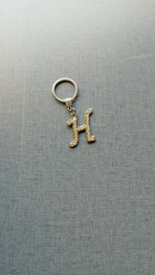 GiftyLuxe H Letter Stainless Steel Key Ring with Diamonds Key Chain