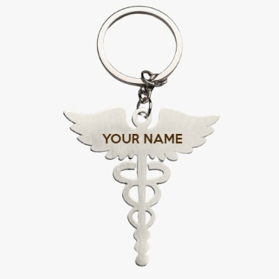 Heart Beat Doctor Logo with Name Customized Keychain Key Chain