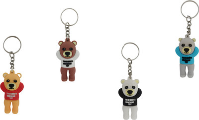 Newview Cute Teddy Bear Keychain Keyring Pack of 4 Key Chain
