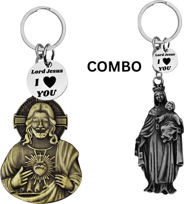 M Men Style Lord Jesus Keychain Combo– Sacred Heart Religious Keyring Set SkeyCom633-655 Key Chain