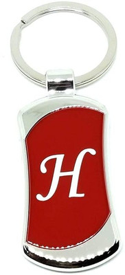 Augen Alphabet Letter H Initials Car/Bike Gifting Key Ring Anti-Rust (Pack Of 1) Red Key Chain