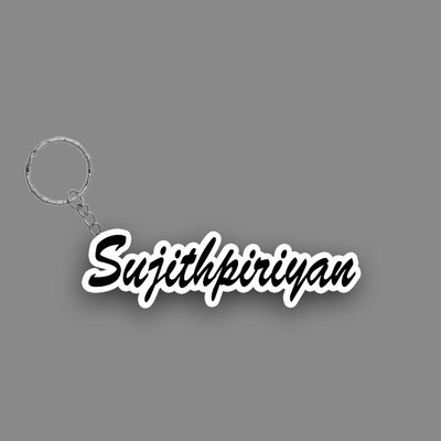 SY Gifts SYG Sujithpiriyan Name Keychain White And Black Key Chain