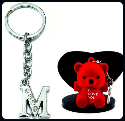 Meeko.com alphabet M & teddy 0.06-A Key Chain