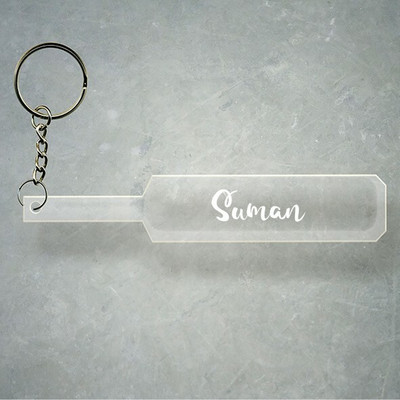 SY Gifts Cricket Bat Logo Design With Suman Name Key Chain