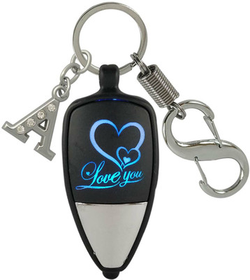 HANDSOME ISK Premium Finisshing Love U Light With A Letter Locking Lock Key Chain
