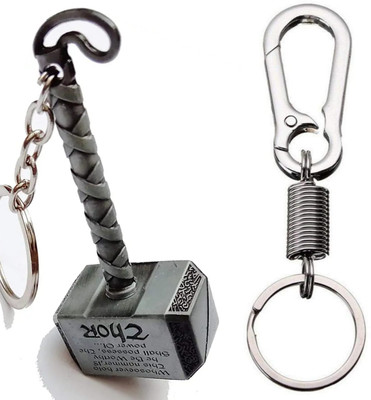 Jainsburys Combo of Thor hammer keychain & Bukkle Hook keychain Key Chain