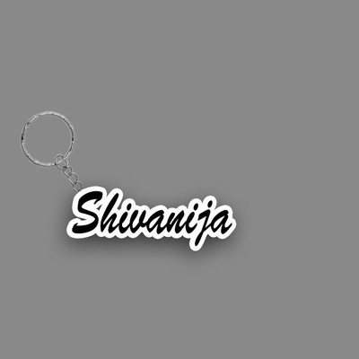 SY Gifts SYG Shivanija Name Keychain White And Black Key Chain