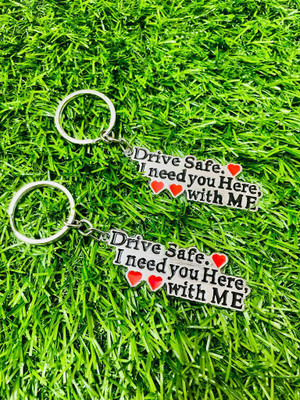 GKM Drive Safe I need you here metal premium quality combo set keychain Key Chain